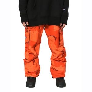 DC Banshee Orange Camo Insulated Waterproof Snowboard Pants NWT